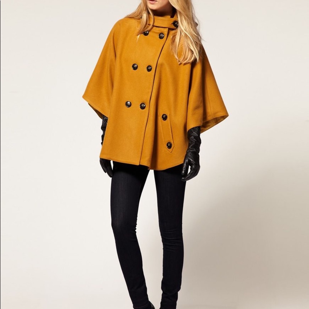 Sessun Reina Cape Hooded Poncho Coat Ceylon Yellow